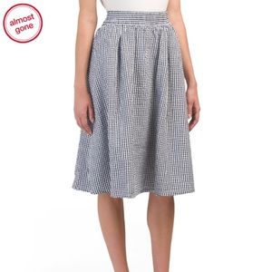 Cynthia rowley gingham seersucker midi skirt